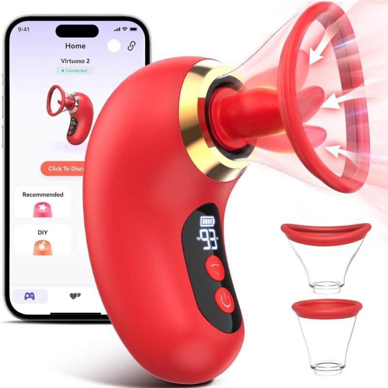 Vibrator Adult Sex Toys for Women - 5IN1 Sucking Vibrator Rose Sex Toy, 3 Sucking, 9 Tongue Licking & Vibrating Adult Sex Toys, LCD Display Removable Cup Clitoral Stimulator G Spot Vibrators