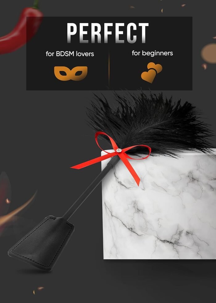 Sex Flogger Spanking Crop Sex Feather Tickler BDSM Sex Kit Sex Whip for Spanking Bondage Paddles - Image 6