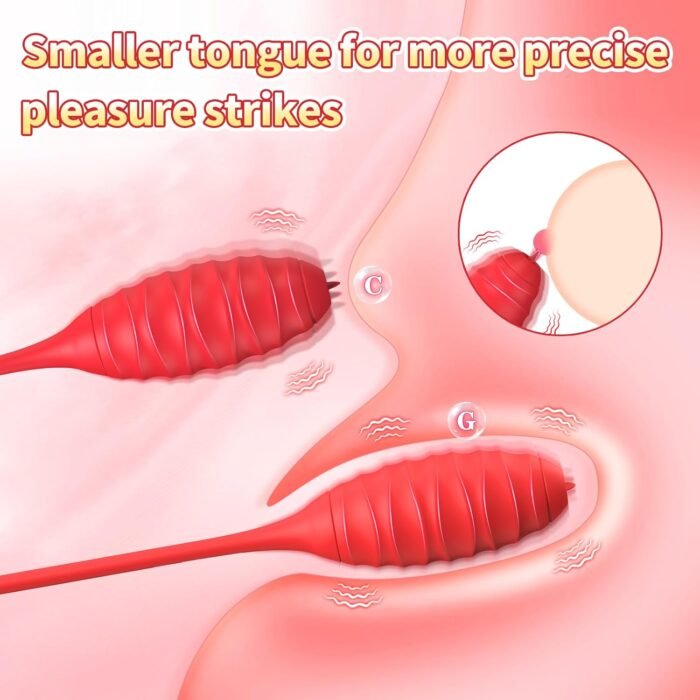 Rose Sex Toys for Woman, Rose Stimulator 2 in 1 high Simulation Clitoral Vibrator, Tongue Licking Adult Toy, Female sextoy with 10 Modes,G spot Couple Foreplay, Nipple,Clitoral,Adult Toy B0CGMVXVT2 - Image 4