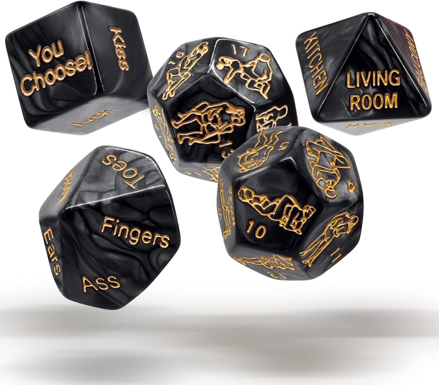 Sex Dice Naughty Positions Dice for Adult Couple Sex Games Romantic Foreplay Couple Sex Toy for Lover 5 PCS - Image 2