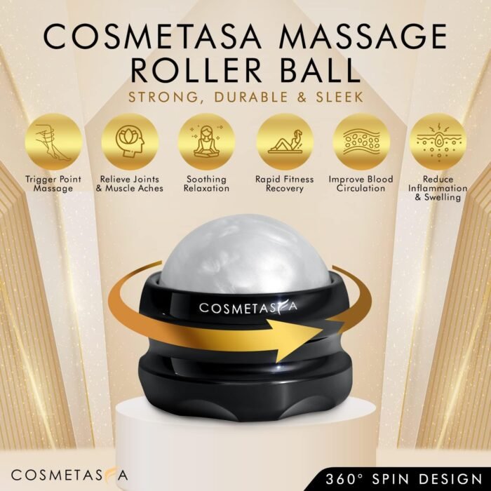 Cosmetasa Massage Roller Ball- Soothes Back, Shoulder, and Foot. Self, Relaxing, Massage Therapy Tool for Sore, Tired Muscles - Image 2