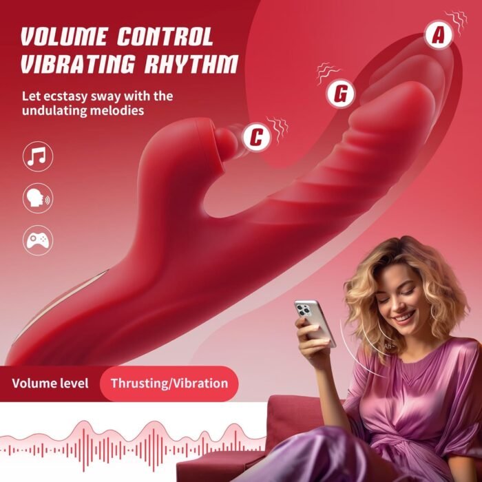 Vibrator Thrusting Dildo for Women Toendi G Spot Vibrator Clitoral Stimulator Sex Toys Dildos Vibrator with 10 Vibration 7 Thrust Mode with Licking, Rabbit Vibrators Adult Sex Toy for Women and Couple - Image 8