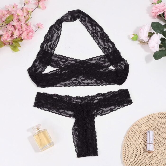 Women's Exotic Lingerie Sets Sexy Lace 2 Pieces Bra and Panty Outfits Mini Babydoll Lingerie Set Strappy Outfits - Image 2