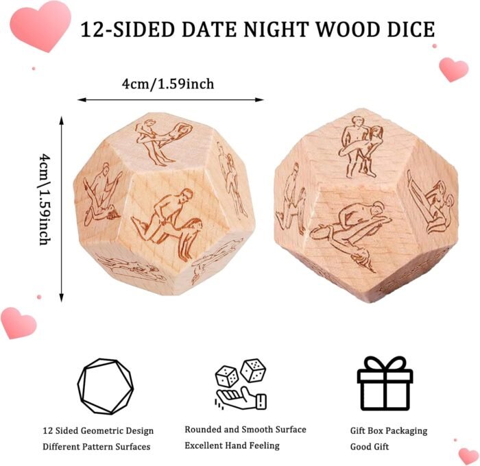 Couple Dice Sex Dice, Date Night Dice for Couples, Funny Dice for Adults Game Naughty Dice for Couples, Wedding Christmas Birthday Gifts for Women Men - Image 2