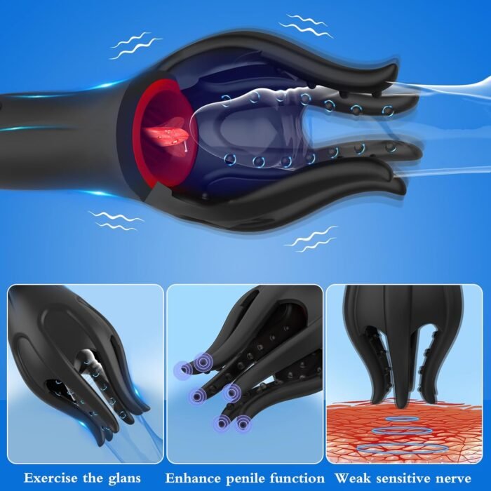 Male Masturbator Sex Toys for Men, Male Penis Vibrator for Mens with Tongue Licking, Masterbater Adult Sex Toy for Couples Him Gay Women Pleasure - Image 5