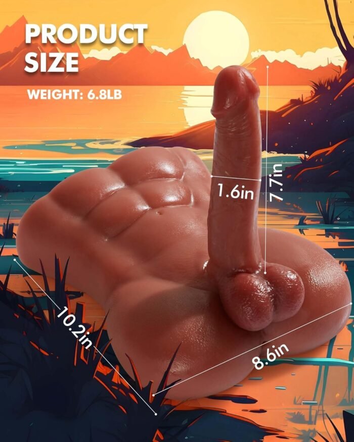 Male Sex Doll Torso Masturbator - 6.8LB Realistic Men Sex Dolls with Flexible 8.3in Dildo Huge Cock Female Masturbation Silicone Doll with Tight Anal Hole Unisex Adult Sex Toy for Women Gay Couple - Image 6