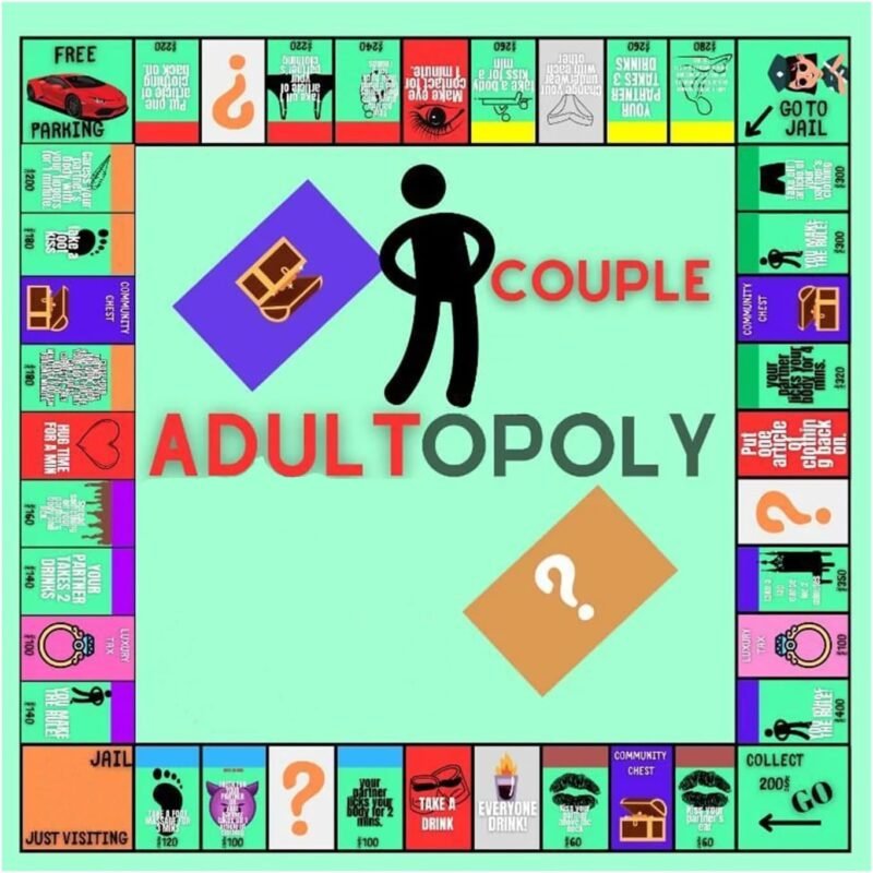 Adultopoly Board Game, Couple Adult Opoly Board Game, Couple Adultopoly Board Game,Couple Board Game, Couple Game Card Board Game Props, Couple Games for Date Night