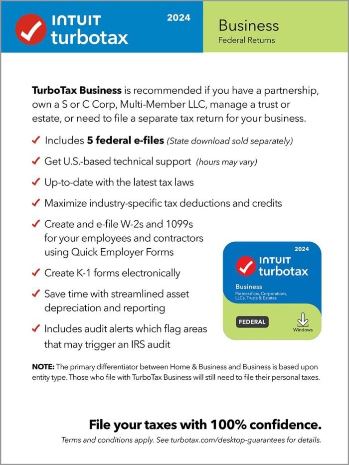 TurboTax Business 2024 Tax Software, Federal Tax Return [PC Download] - Image 3