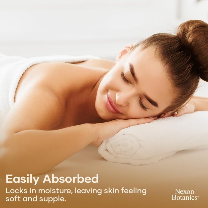 Unscented Massage Oil 8 fl oz - Hydrating Body Oil for Sensitive Skin & Muscle Relief - with Sweet Almond, Grape Seed & Sunflower Oils - Nexon Botanics - Image 7