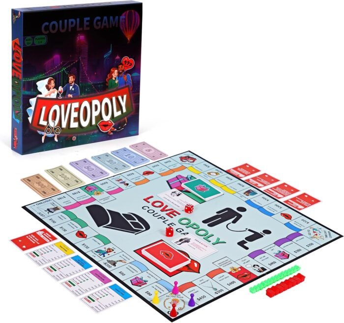 LOVEOPOLY - Couple Board Game for Date Night, Romantic Gift for Him and Her, Boyfriend, Girlfriend, Wife, Husband, Wedding, or Anniversary