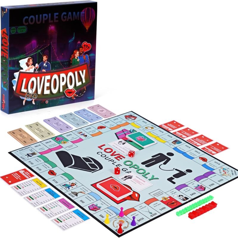 LOVEOPOLY - Couple Board Game for Date Night, Romantic Gift for Him and Her, Boyfriend, Girlfriend, Wife, Husband, Wedding, or Anniversary