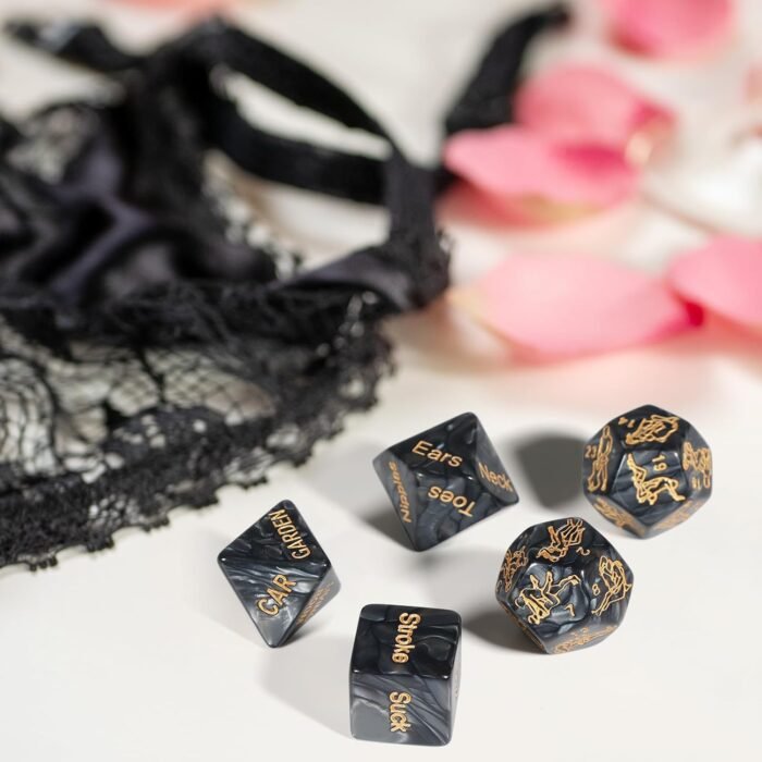 Dovelo Sex Dice Set for Adult Couples Sex Games, 5pcs Sex Party Dice with 48 Ways to Play Fun Romantic Role Play Sex Toys Game for Adult Couples - Image 7