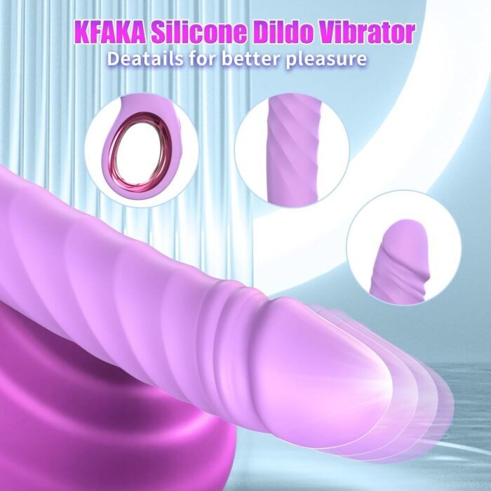 Thrusting Dildo Vibrator-8.3" G Spot Vibrator Womens Sex Toys with 7 Vibrating & 7 Thrusting Modes,Adult Toys Dildos for Women Clitoral & Men Anal Stimulation,Sexual Pleasure Tools for Women (Purple) - Image 2