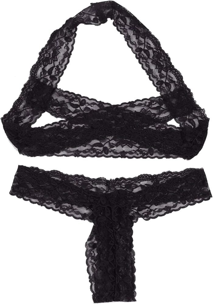 Women's Exotic Lingerie Sets Sexy Lace 2 Pieces Bra and Panty Outfits Mini Babydoll Lingerie Set Strappy Outfits - Image 4