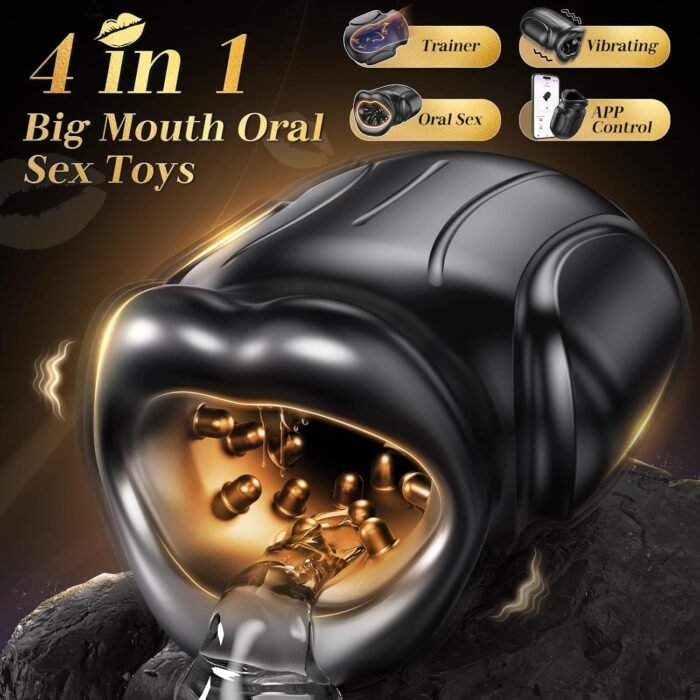 Male Sex Toys for Men - Male Masturbator Penis Vibrator with 10 Vibrating & APP, Mouth Blowjob Male Stroker Trainer Adult Toys for Prolong Endurance, Pocket Pussy Mens Sex Toy Sex Machine - Image 2