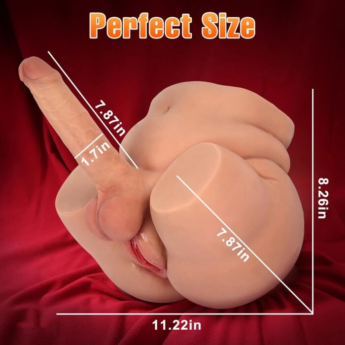 13.2LB Shemale Sex Doll Butt Male Masturbator Adult Sex Toy, Unisex Sex Doll Torso with 7.9in Realistic Huge Dildo Big Pussy Ass, Flexible Cock for Women, 3D Vagina Tight Anal for Men Gay Couple - Image 3