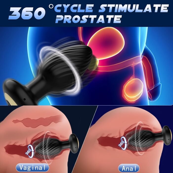 360° Rotation Adult Sex Toys for Men Prostate Massager - Swirl Surround Stimulate Prostate Point APP Remote Control, Adult Toys Anal Plug Vibrating Butt Plug with 9 Vibrating, Anal Toys Vibrator Mens - Image 4