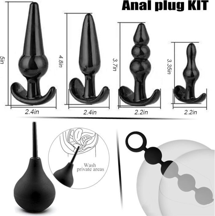 BDSM kit Sex Toys Bondage Restraints Set,Anal Butt Plug Toys and Adjustable Handcuffs Collar Ankle Cuff Blindfold,Sex Things for Couples Kinky and Couple Sex Toys for Games Card. - Image 4