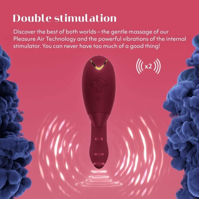 Womanizer Duo 1 Clitoris Sucking Vibrator for Women | Vibrating Suction Adult Sex Toy | Clitoral & G spot Stimulator | Dildo Clit Sucker | Rabbit Vibrator 12 Intensity Levels | Waterproof | Bordeaux - Image 2