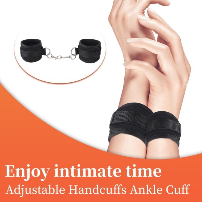 BDSM Sex Bondage Neck to Wrist Restraints Kit, Sex Toys for Couple Adjustable Behind Back Handcuffs Bondage Restraints Set, Bed SM Adult Sex Game Play, Sex Toys for Women Man Beginner - Image 4