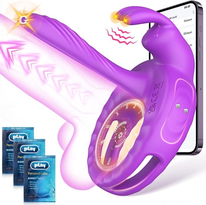 Vibrating Cock Ring Sex Toys for Couples Women - Vibrator Penis Sleeve with Rabbit Clitoris Vibrators, Adult Toy Cock Sleeve, Sex Toy for Female Men Male Penis Extender, Juguetes Sexuales