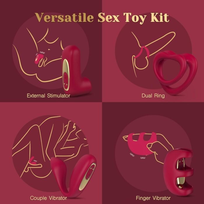 Tracy's Dog Love Vibrator Kit, Versatile Remote Adult Sex Toys Set for Women & Couples - External Stimulator, Dual Cock Ring, Couple & Finger Vibrator with Detachable Rechargeable Vibrating Bullet - Image 5