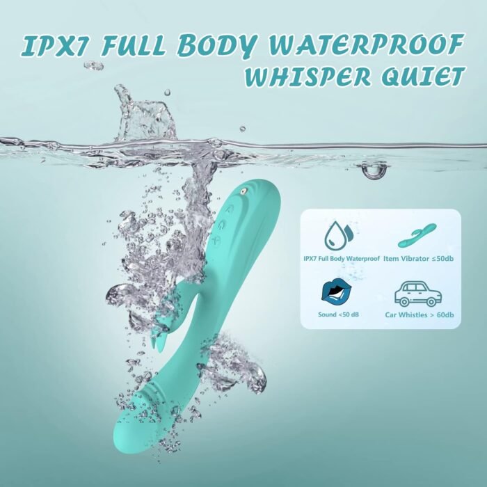 Rabbit Realistic G Spot Vibrator Sex Toys, 7 * 7 Vibrating Modes 8.4'' Couple Vibrators Anal Dildo Wand Adult Toys, Adult Sex Toys for Women and Couples Pleasure (Light Green) - Image 3