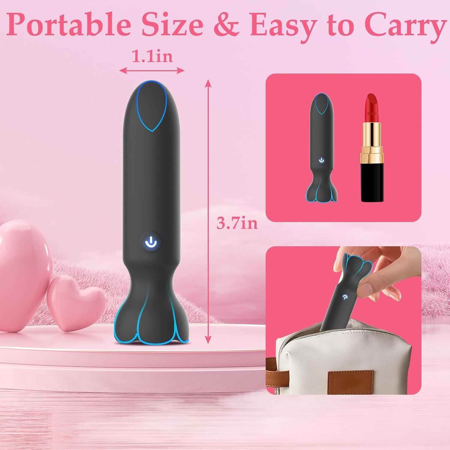Mini Bullet Vibrator Adult Toys - Vibrators App Controlled Female Sex Toys with 9 Vibration Modes, Lipstick G Spot Dildo Clitoral Vibrator, Long Distance Discreet Vibrator for Women & Couples (Black) - Image 6