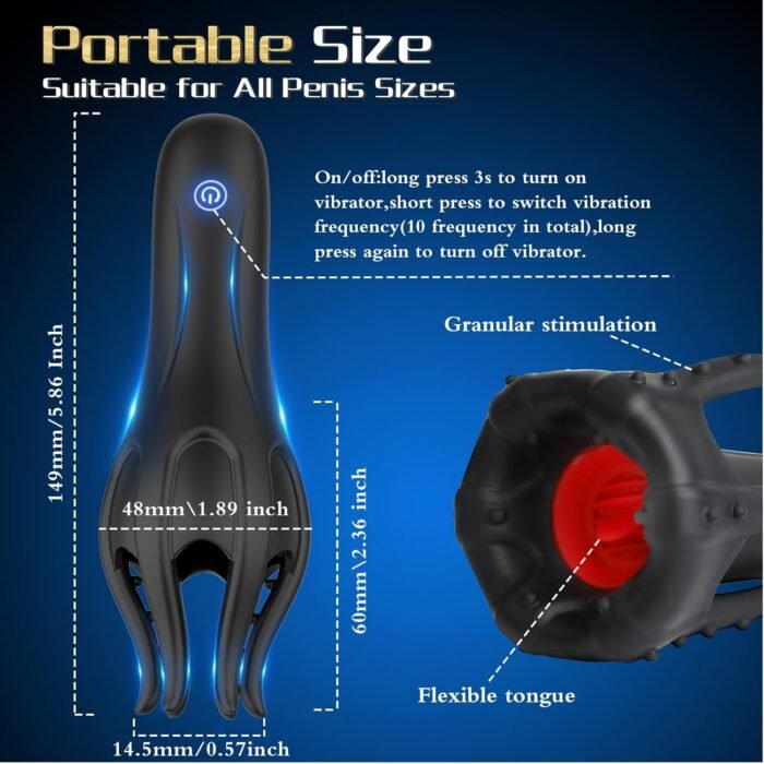 Male Masturbator Sex Toys for Men, Male Penis Vibrator for Mens with Tongue Licking, Masterbater Adult Sex Toy for Couples Him Gay Women Pleasure - Image 8