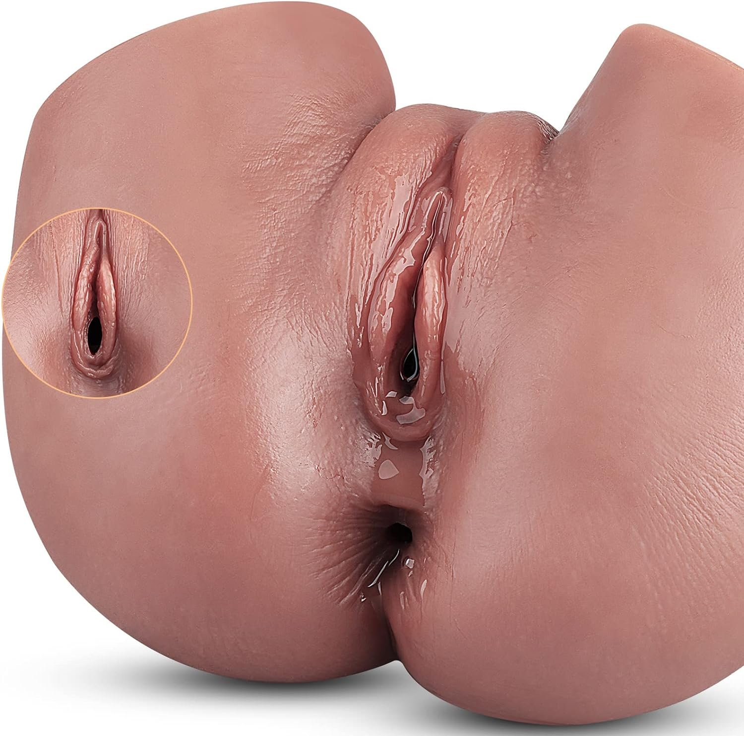 Sex Dolls Male Masturbator Sex Toys for Men, Adult Toy Fleshy Pocket Pussy with Vagina & Anal Dual Channel Female Torso Stroker, Brown Realistic Male Sex Toy Dolls Masturbators (7x6x4.6 inches,4.5lbs) - Image 2