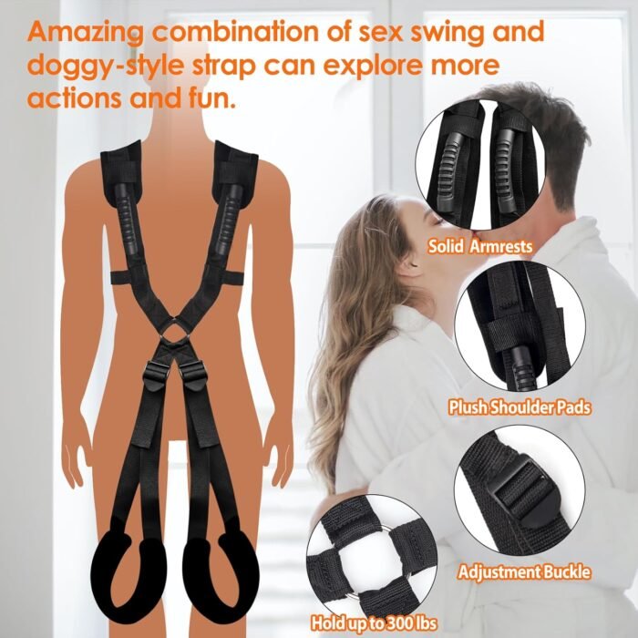 Adult Sex Toys BDSM Bondage Love Slings for Couples, Sex Swing Set with Adjustable Straps, Soft Plush Padding Mat, Sex Restraints Toys, Holds up to 300lbs - Image 3