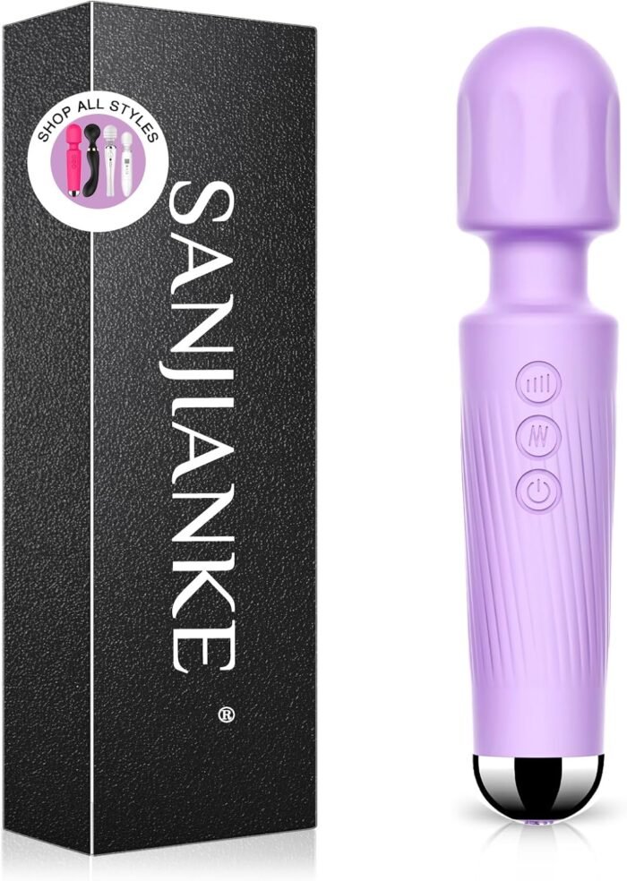 Vibrator Wand, Female Adult Sex Toys, Clit Stimulator,Vibrators for Her,Sex Wand Vibrators Massager,Vibrator Sex Toy Wand,Dildo,8 Speeds & 20 Patterns,Sex Wand Vibrators, Gifts for Women - Violet