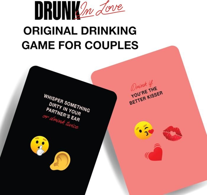 Drunk in Love Original Couples Drinking Card Game Super Fun Date Night Games & Relationship Couples Games for Adults 100 Dare Cards for Your Partner Romantic Anniversary Party & Valentines Gifts - Image 2