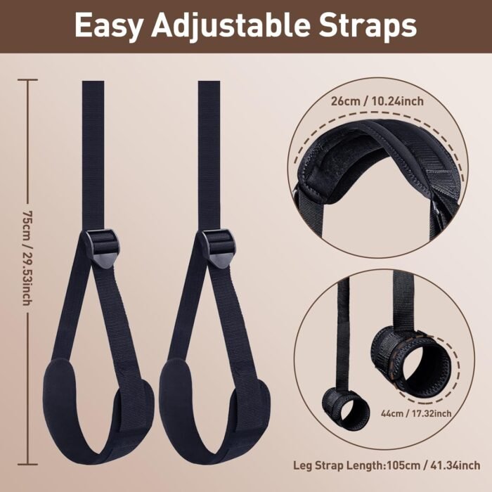 Sex Toys BDSM Bondage Restraints - Adult Toys Sex Straps Neck to Wrist Thigh Sex Sling & Ankle Kits with Adjustable, Kinky Bed Restraints Set for SM Games, BDSM Toys for Couples Sex Pleasure - Image 5
