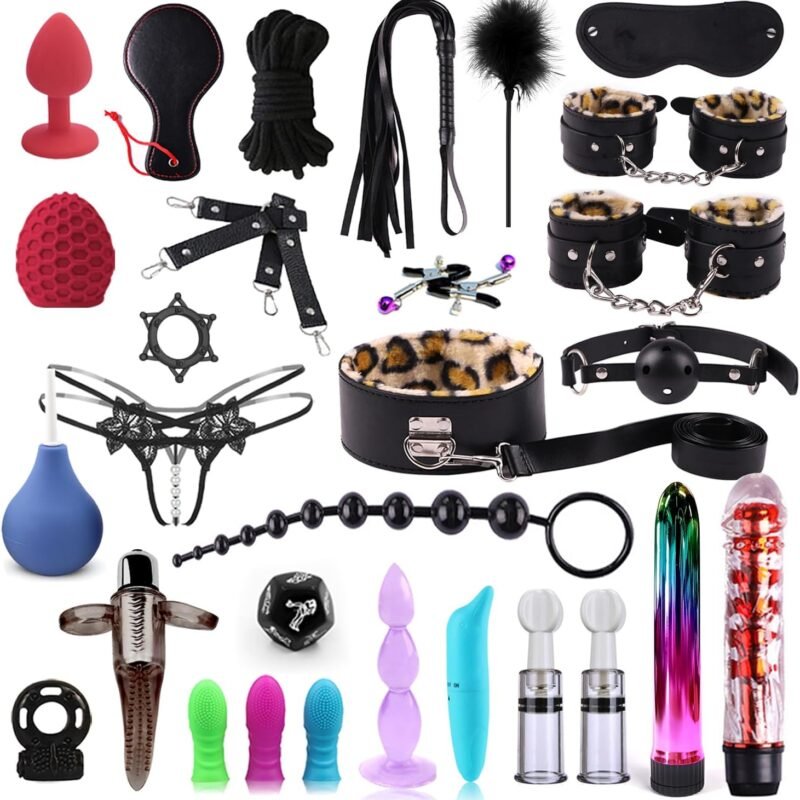 30pcs BDSM Kit Bondaged kit Adult,Sex Toy kit for Adult Toys,Restraint Set for Sex Accessories BSDM Toys for Couples,Sex Kinky Things for Women,Sex Toy Set Sex Kits Sexual Pleasure Tools for Women