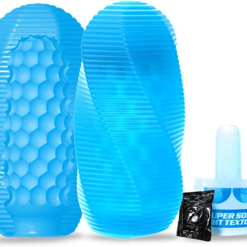 Male Masturbator Adult Sex Toys for Men - Spinning Textured Stroker Pocket Pussy for Men Masturbation, Ultra-Soft Stretchy Egg Penis Blowjob Sex Toy with Storage Box, Pocket Pussies Masturbators
