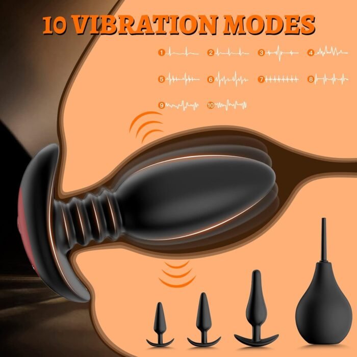 Anal Plug Vibrating Butt Plug - 5PCS Anal Toys with 10 Vibration Modes, Anal Training Kit Prostate Massager, Remote Control Plugs Dildo Vibrator Adult Sex Toys for Men Women Couples Pleasure - Image 2
