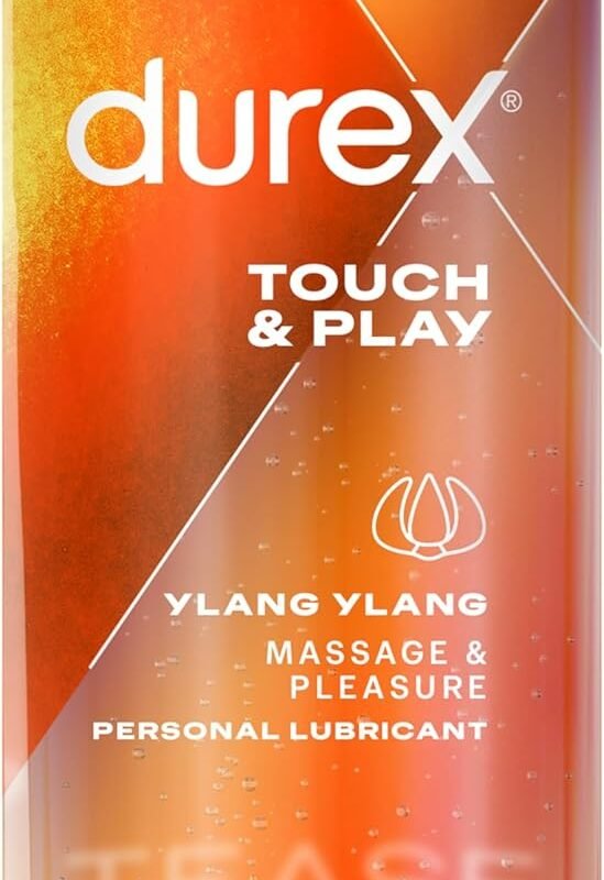 Durex Sensual Massage & Play 2 in 1, Massage Gel and Personal Lubricant, Intimate Seductive Lube with Ylang Ylang extract, Water-based, 6.76 oz. (Packaging May Vary)