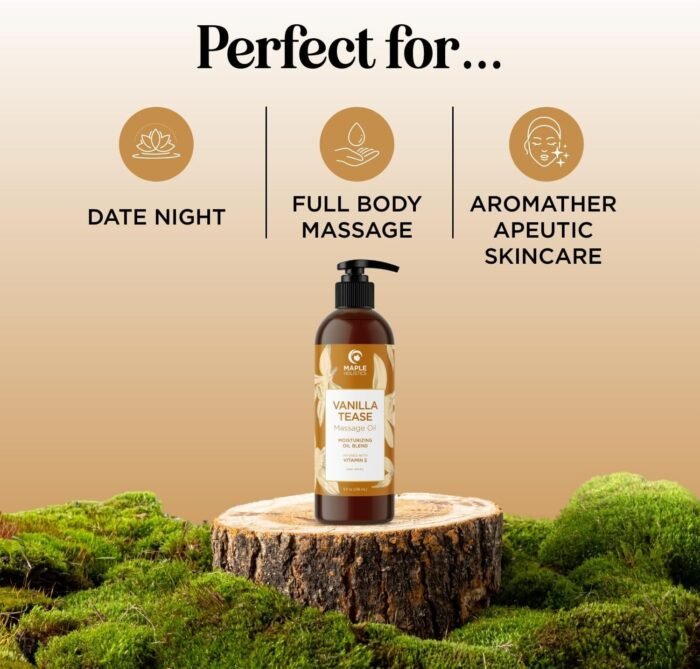 Vanilla Sensual Massage Oil for Couples - Irresistible Full Body Massage Oil for Date Night with Smooth Gliding Coconut and Sweet Almond Oil with Dreamy Vanilla Scent - Non GMO Gluten Free and Vegan - Image 2