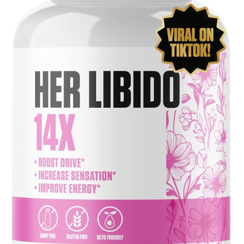 Her Libido 14x Extra Strength | #1 Rated Libido Booster for Women | Increase Drive, Passion, Boost Mood, Balance Hormones w/BioPerine, Ashwagandha, Maca Root + 11 More Supplements - 60 Pills