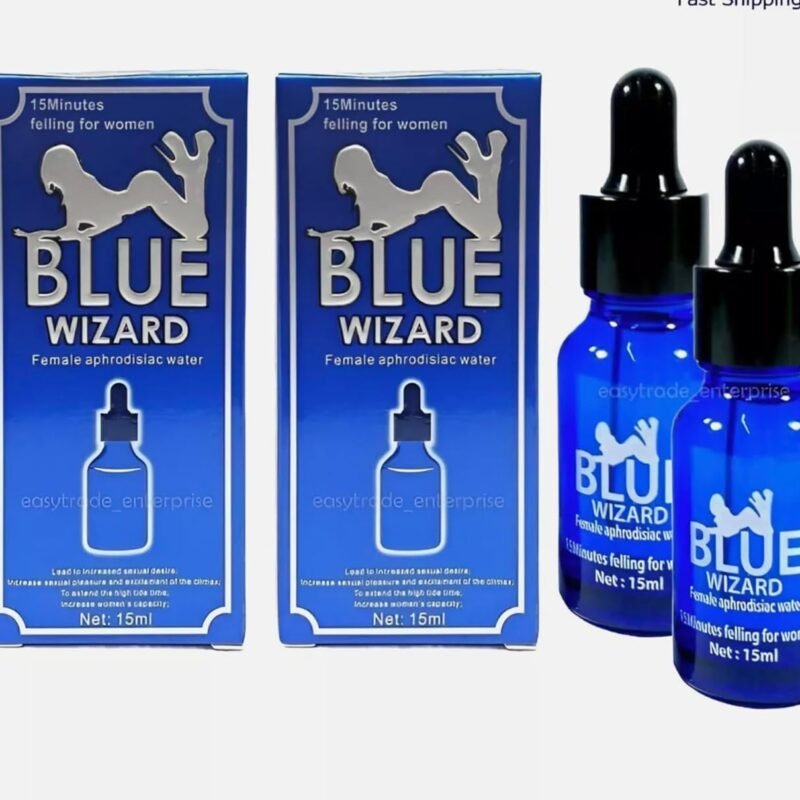 Fantastic Blue Wizard Liquid Drops 30 ml Aphrodisiac Fifteen Minutes Felling for Women 2 Bottles