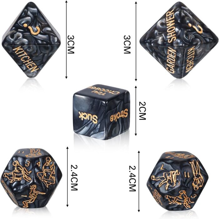 Dovelo Sex Dice Set for Adult Couples Sex Games, 5pcs Sex Party Dice with 48 Ways to Play Fun Romantic Role Play Sex Toys Game for Adult Couples - Image 6