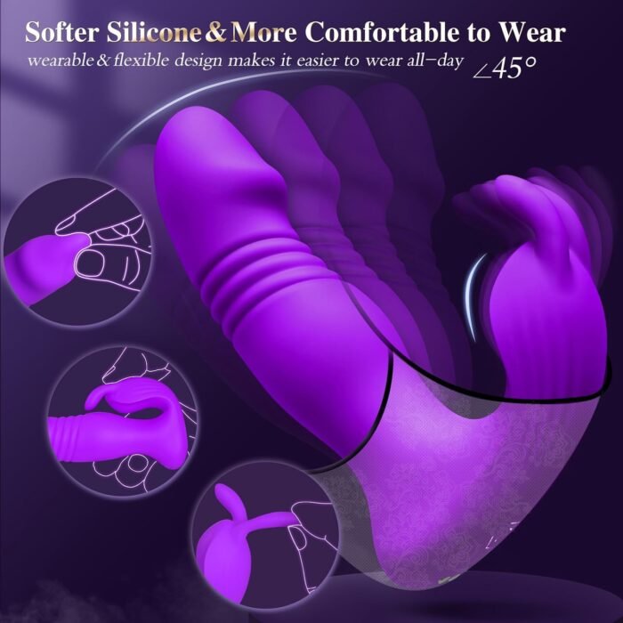 Adult Sex Toys for Women - 3IN1 App Wearable Remote Vibrator Rose Sex Toy, Sex Pleasure Tools for Women with 9 Clit Vibrator Modes & 9 Thrusting Dildos Nipple Anal Toys Sucking Vibrator - Image 3