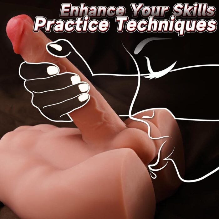 Male Sex Doll with Realistic Thrusting Dildo - EINSEO Adult Torso Sex Dolls & 7.3 inches Vibrating Dildos for G-spot Anal Stimulation, Unisex Masturbator Mens Gay Sex Toys for Women Female Couples - Image 7