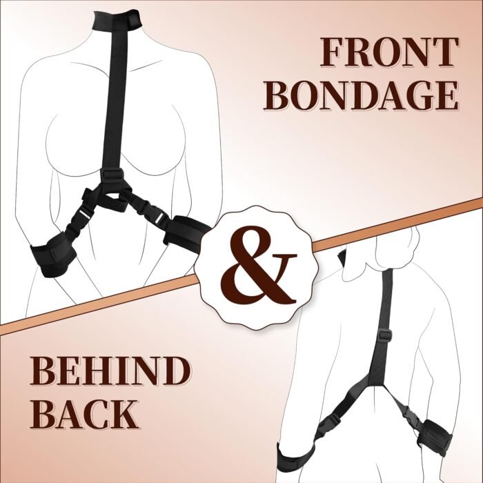 Sex Bondage Wrist & Thigh Cuffs BDSM Restraints Set,Sex Toys for Women Neck to Wrist Restraints Bondage Set,Adjustable Leg Straps Handcuffs,Handcuffs Collar,Blindfold for Bed SM Games Couple Play - Image 7