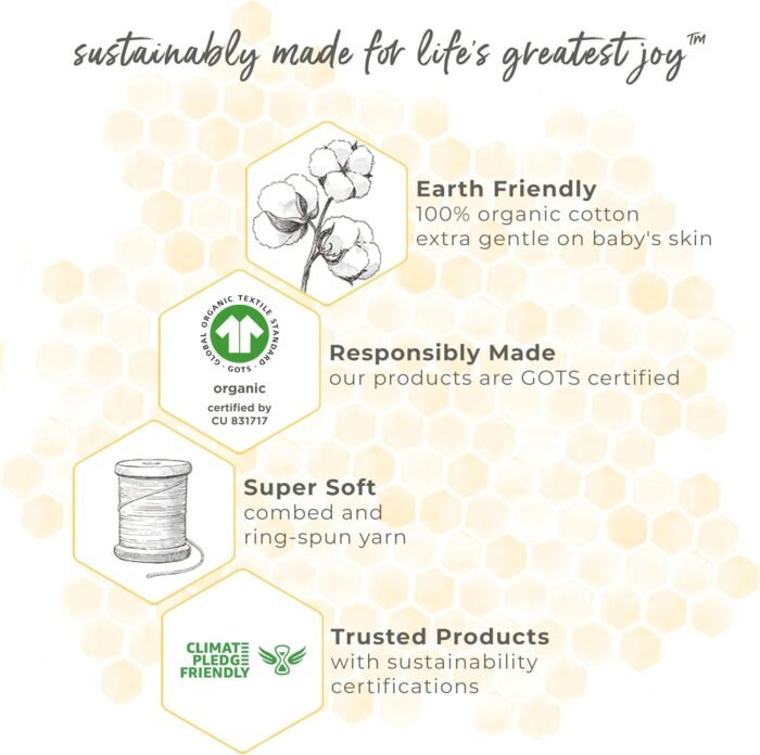 Burt's Bees Baby Infant Burp Cloths, 100% Organic Cotton Extra Absorbent Soft Fabric Drool Cloths, 5-Pack Newborn Must-Have Essential Large Burping Cloths, One Size 17 x 11.75 Inches - Image 4
