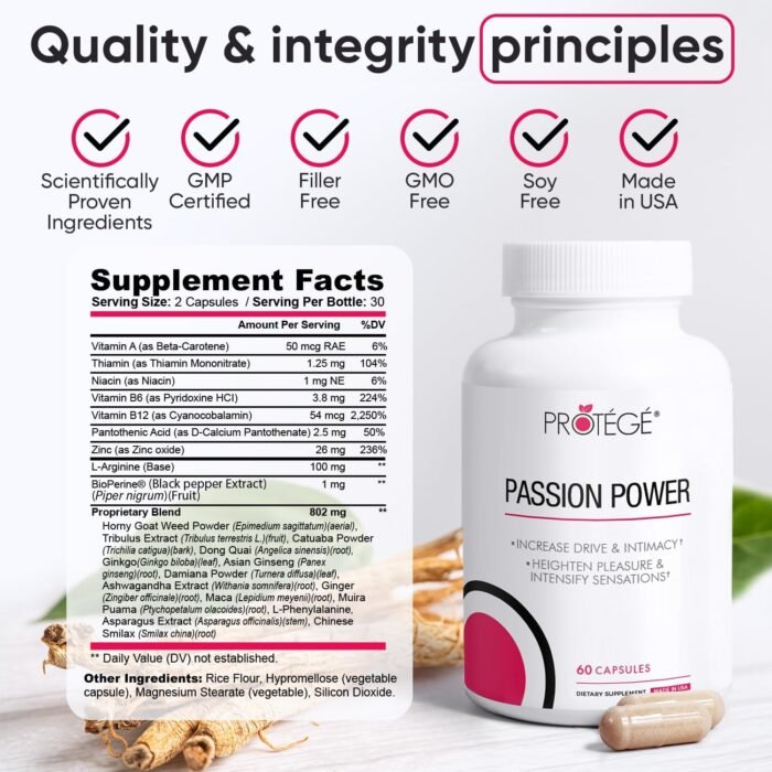 Female Libido Booster for Women - Drive, Energy and Intimacy Enhancement Pills - All-Natural Libido Enhancer with Maca Root, Ashwagandha Extracts - 60 ct - Image 6