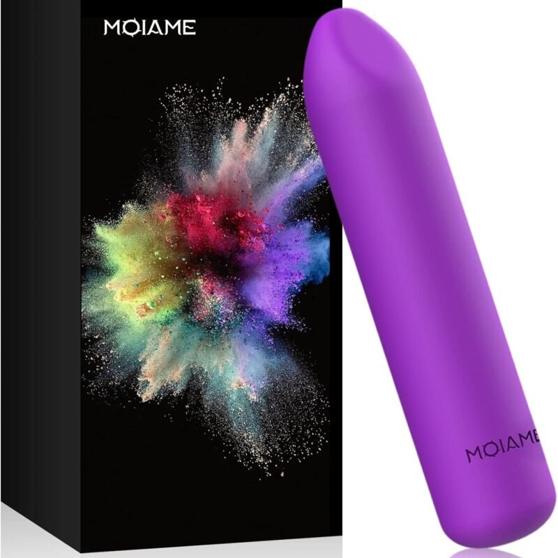Small Bullet Vibrator for Women: Waterproof Mini Clit Vibrator with 10 Modes, Full Silicone Vibrating Finger Massager for G Spot Nipple, Female Rechargeable Lipstick Vibe Sex Toy, Purple