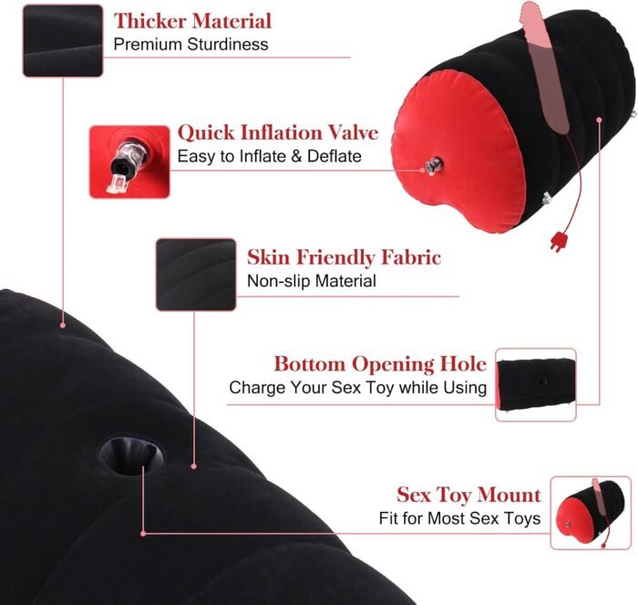 Dildo Mount Sex Position Pillow Couples Sex Toys - Bondage Kit with Adjustable Wrist & Thigh Cuffs, Sex Furniture for Bedroom - Sex Body Positioner - Sex Toys for Couple Beginner Sm Game Play - Image 2