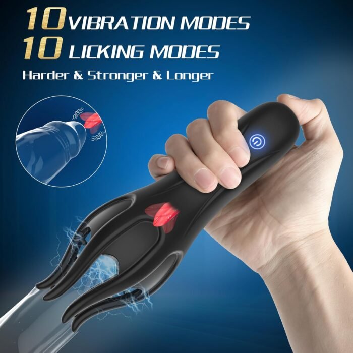Male Masturbator Sex Toys for Men, Male Penis Vibrator for Mens with Tongue Licking, Masterbater Adult Sex Toy for Couples Him Gay Women Pleasure - Image 3